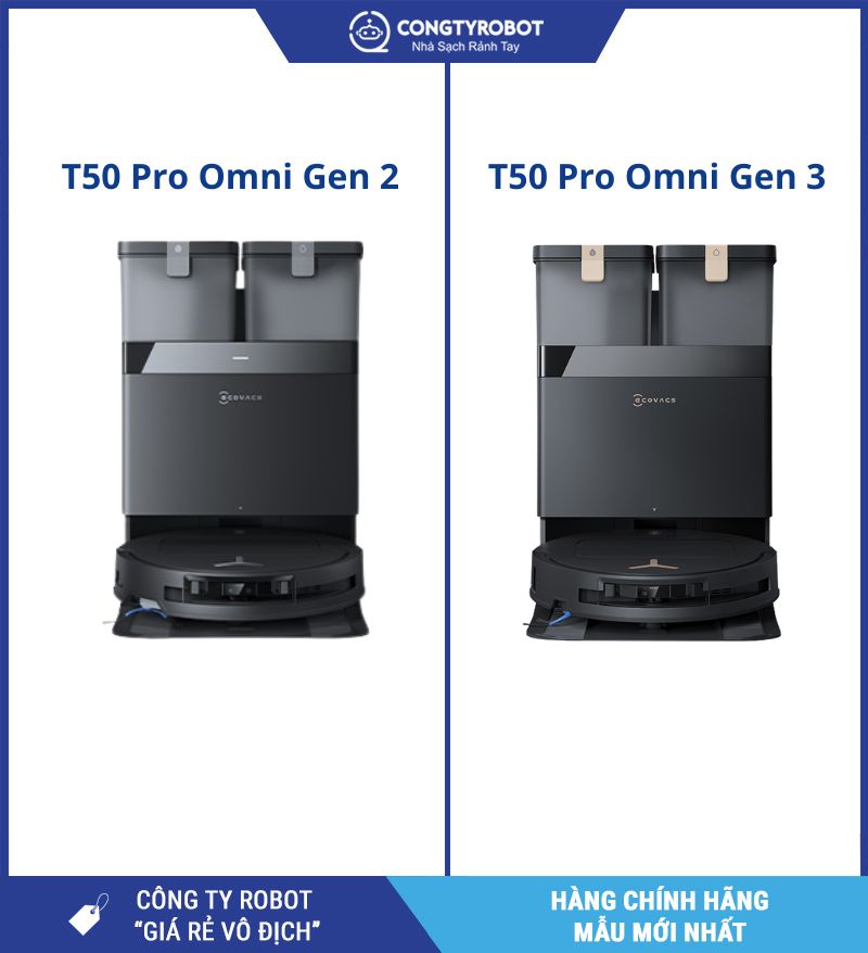 T50 Pro Omni Gen 3 vs Gen 2: So kèo hai siêu phẩm robot siêu mỏng
