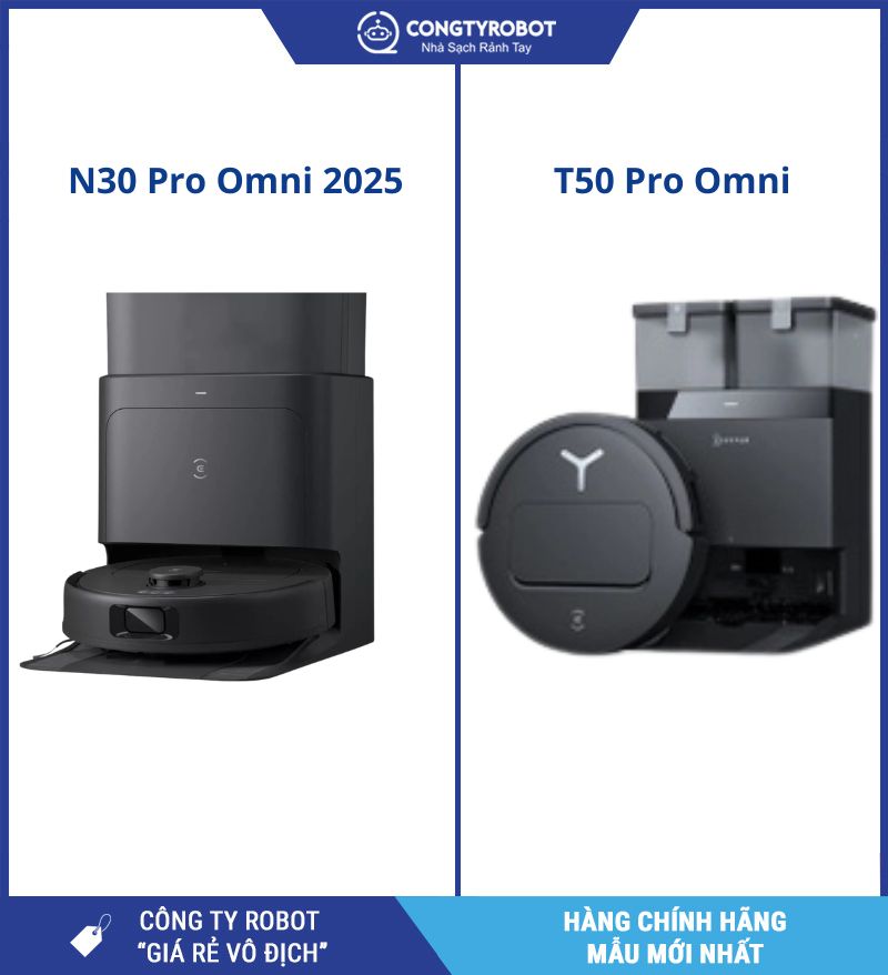  Ecovacs N30 Pro Omni 2025 vs T50 Pro Omni: Bước tiến công nghệ