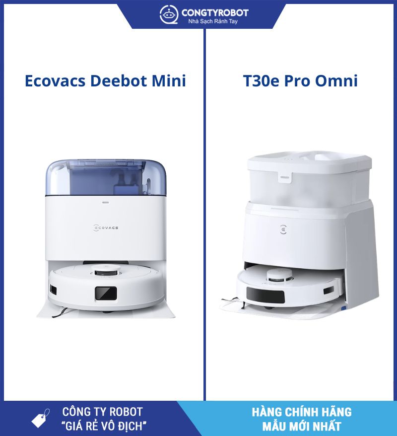 So sánh Deebot Mini và T30S Pro Omni: Nhỏ gọn hay Toàn năng?