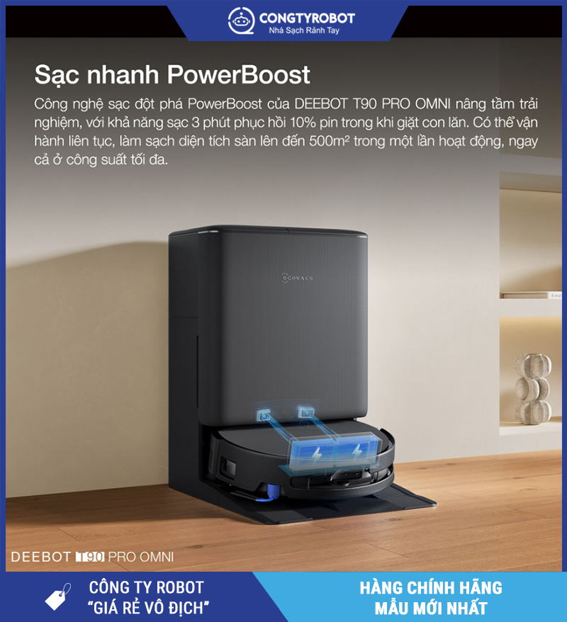 Ecovacs T90 Pro Omni - Robot Hút Bụi Lau Nhà Con Lăn 2026