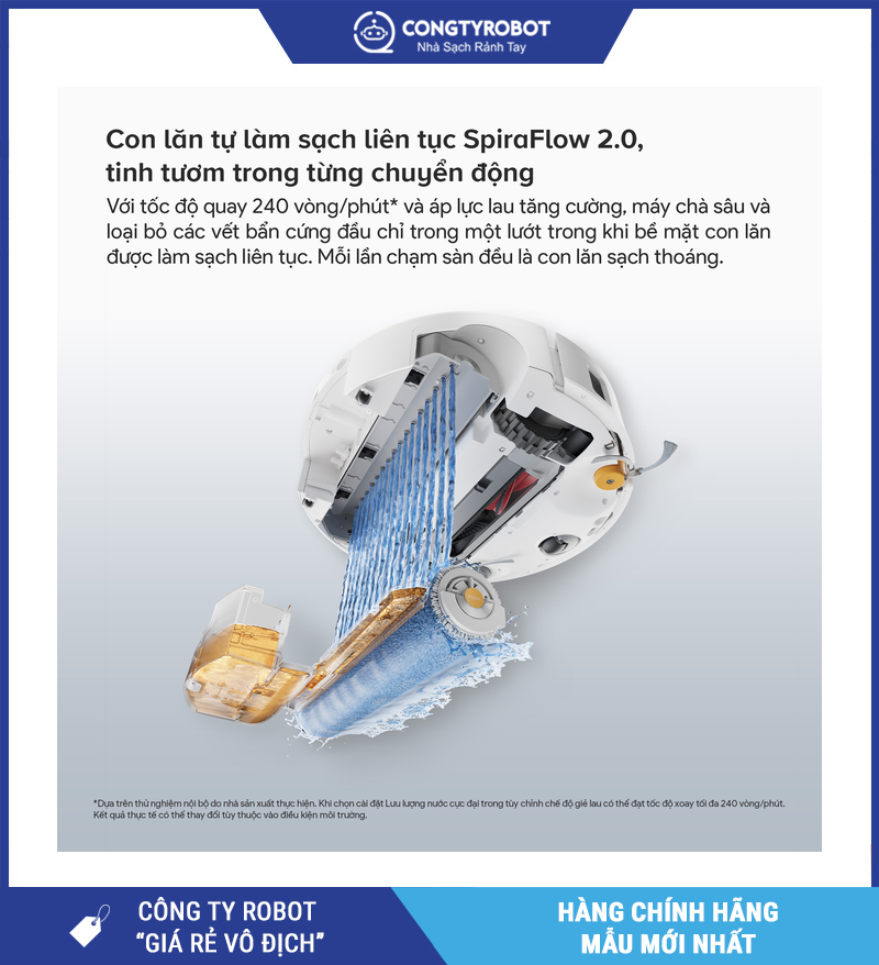 Con lăn SpiraFlow 2.0 tự làm sạch trong lúc lau