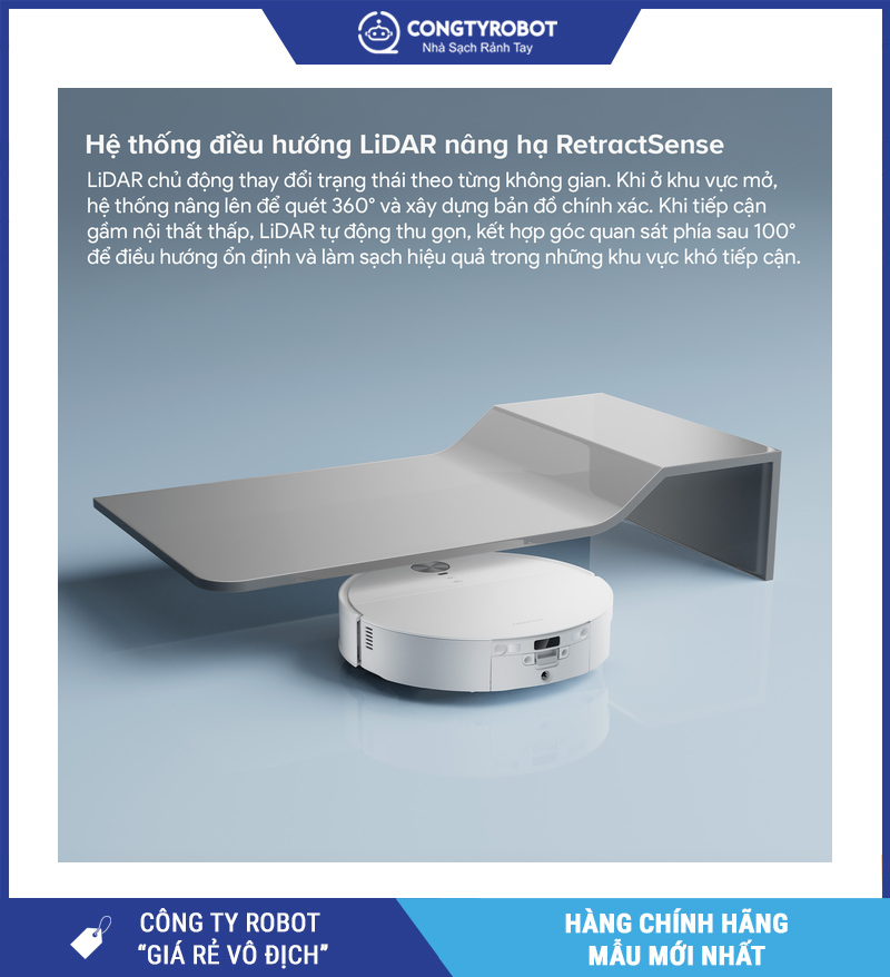 LiDAR RetractSense nâng hạ trên Roborock Qrevo Edge 2 Flow