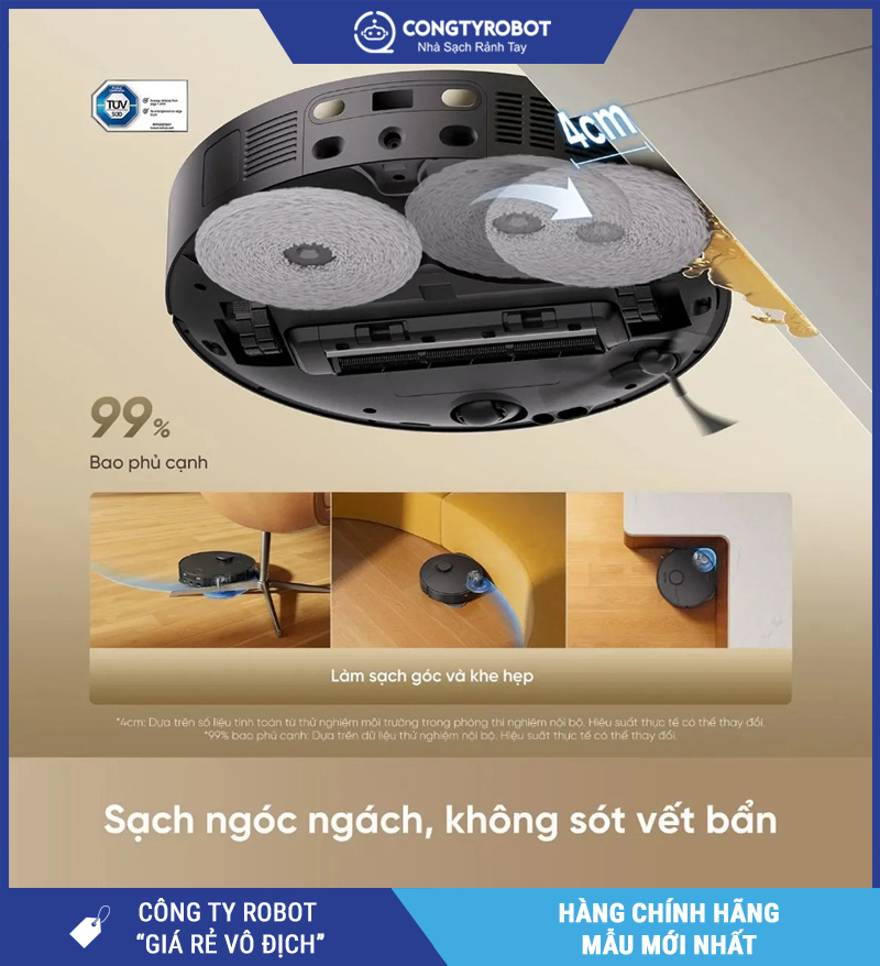 Dreame D30 Ultra CE Trắng/Đen - Robot hút bụi lau nhà