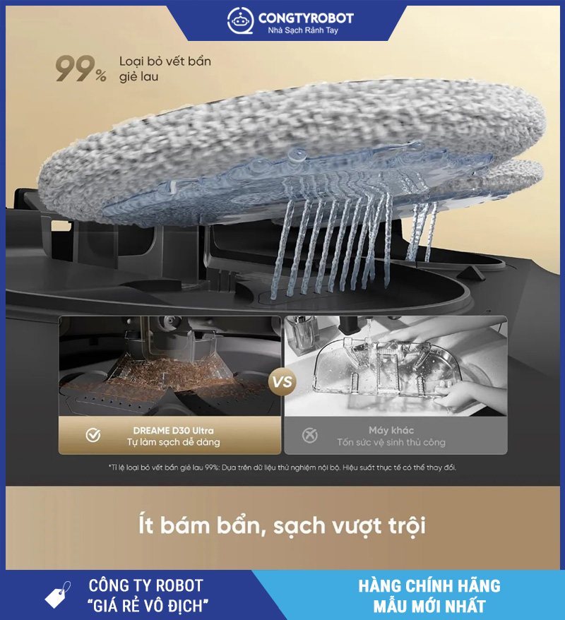 Dreame D30 Ultra CE Trắng/Đen - Robot hút bụi lau nhà