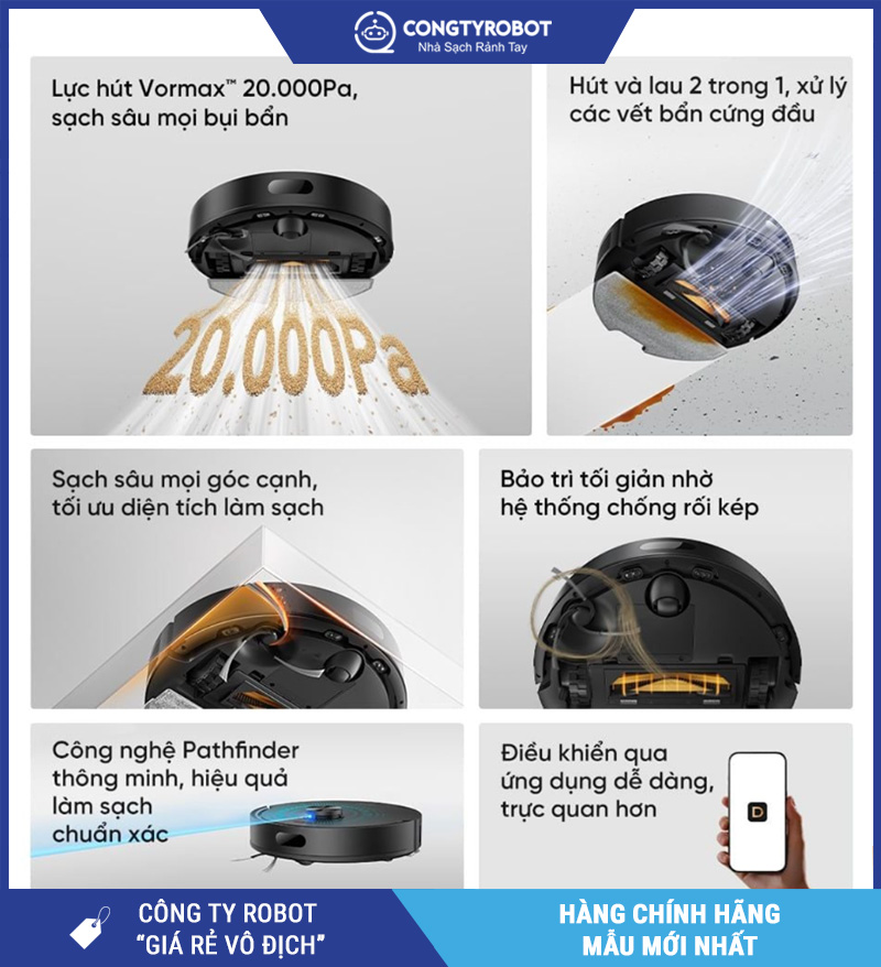 Robot hút bụi lau sàn chuyên dụng Dreame F20