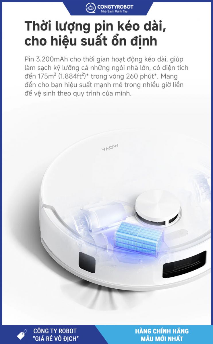 Mova E20s Pro Plus Trắng - Robot Hút Bụi Lau