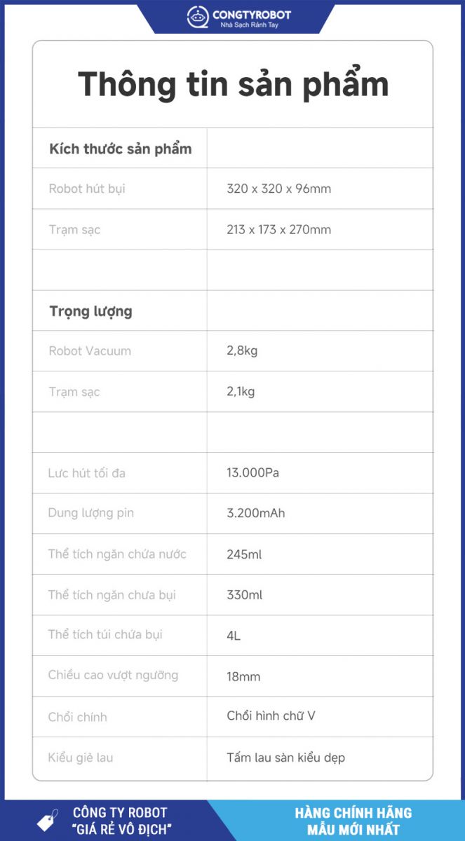 Mova E20s Pro Plus Trắng - Robot Hút Bụi Lau
