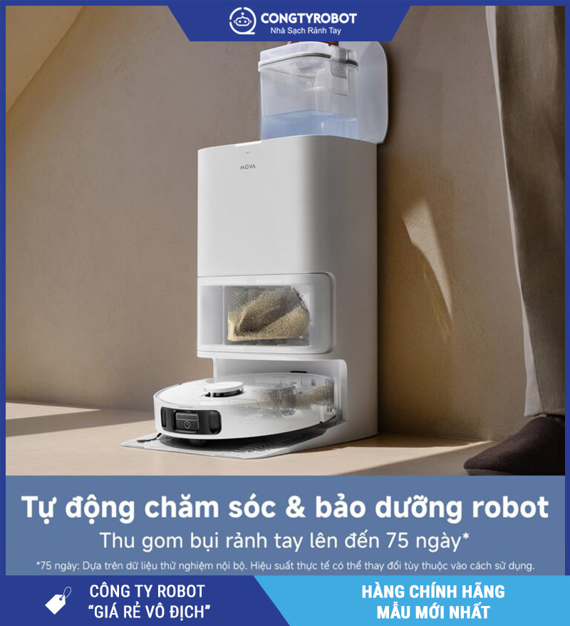 Mova E40 Ultra Trắng - Robot hút bụi lau nhà