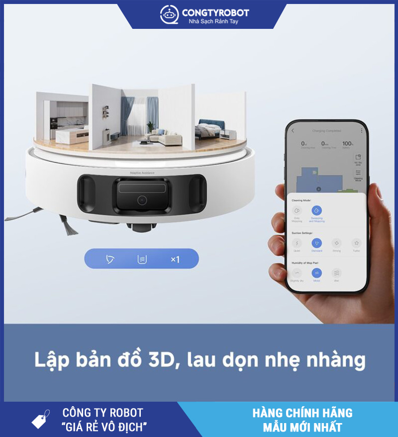 Mova E40 Ultra Trắng - Robot hút bụi lau nhà