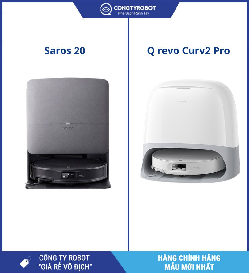 Roborock Saros 20 và Q Revo Curv2 Pro