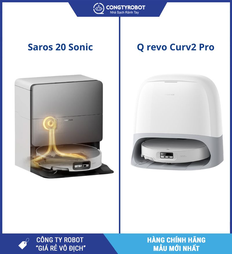 Roborock Saros 20 và Q Revo Curv2