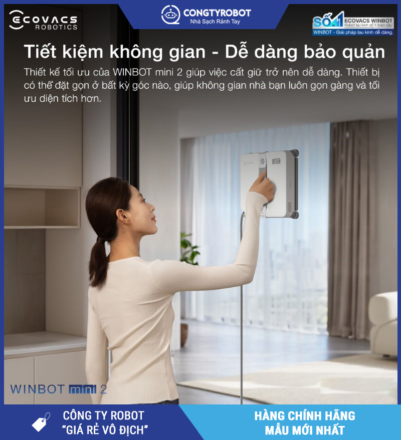 Ecovacs Winbot Mini 2 - Robot Lau Kính Thông Minh