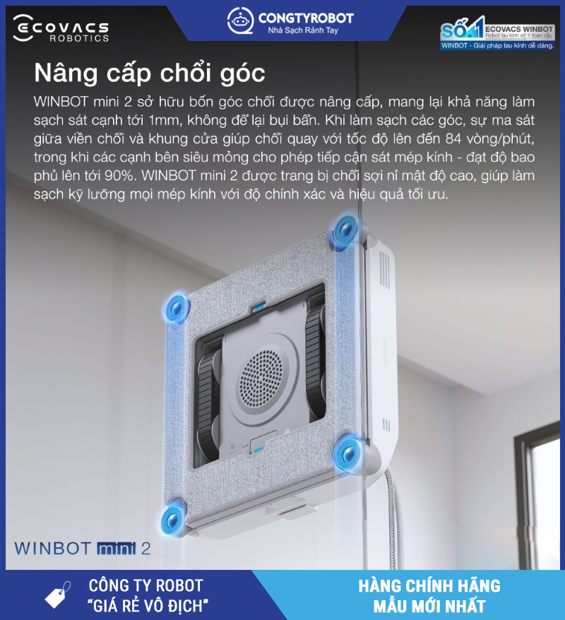 Ecovacs Winbot Mini 2 - Robot Lau Kính Thông Minh