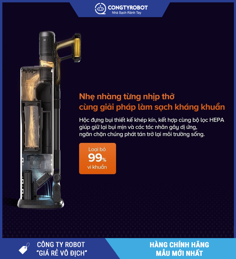 Roborock H60 Hub Ultra - Máy Hút Bụi Lau Nhà Cầm Tay