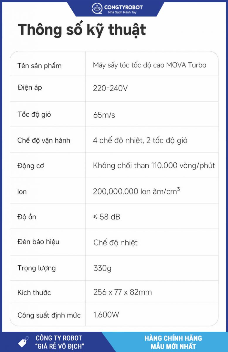 Mova Turbo Hồng - Máy sấy tóc chính hãng