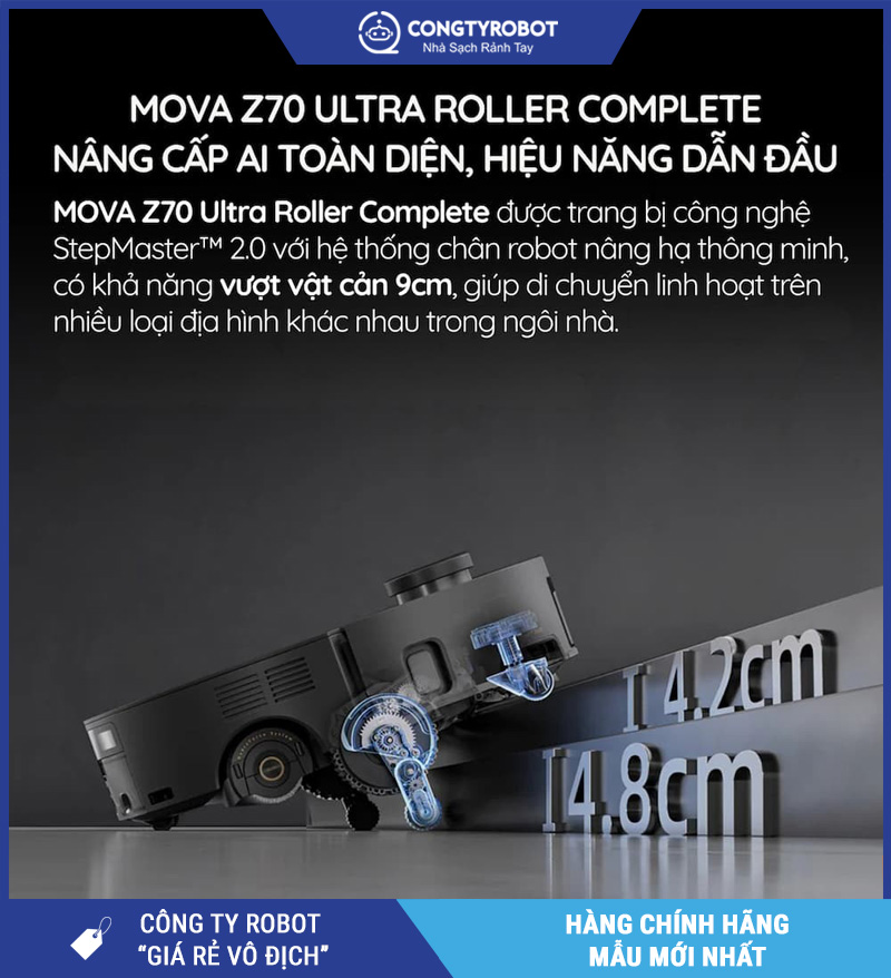 Mova Z70 Ultra Roller Complete Đen - Robot hút bụi lau nhà