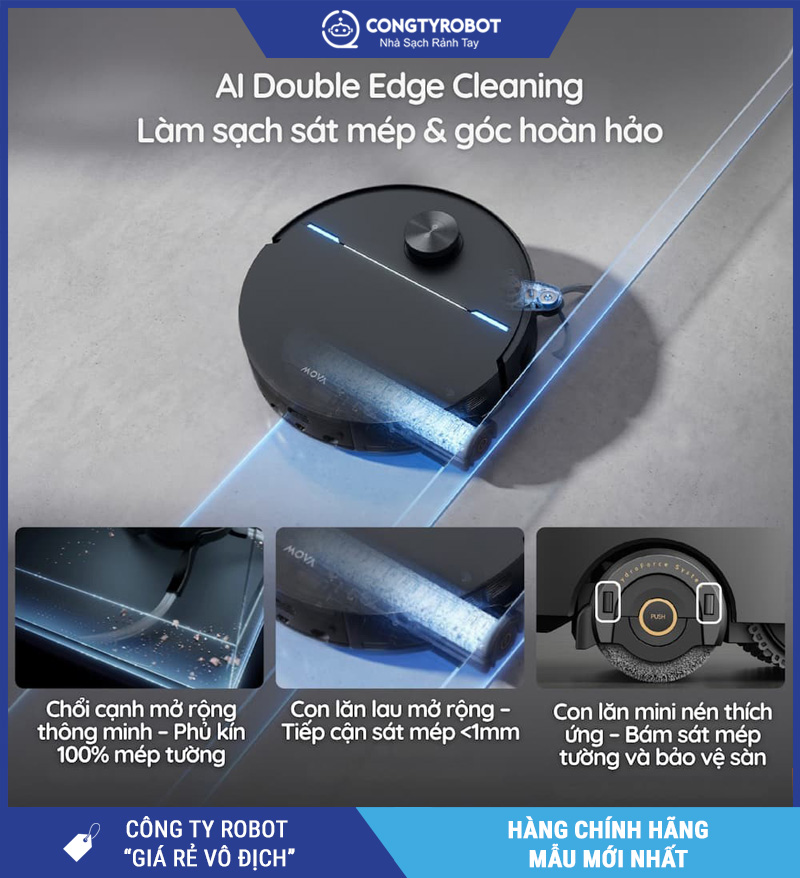 Mova Z70 Ultra Roller Complete Đen - Robot hút bụi lau nhà
