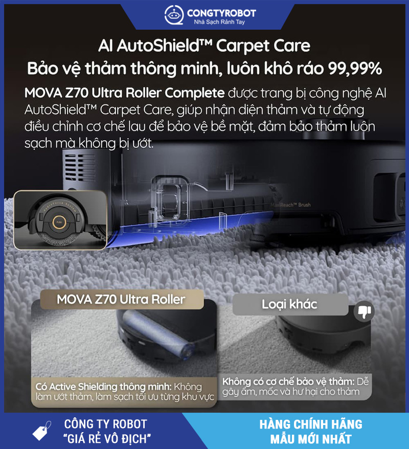 Mova Z70 Ultra Roller Complete Đen - Robot hút bụi lau nhà