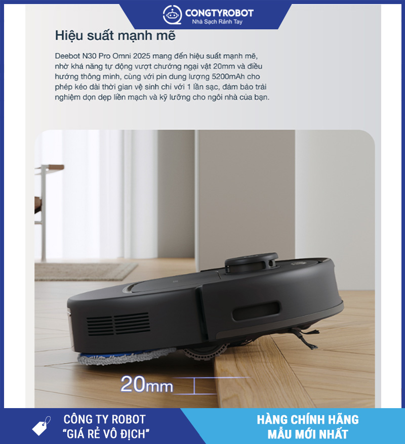 Ecovacs Deebot N30 Pro Omni 2025 - Robot hút bụi lau nhà 