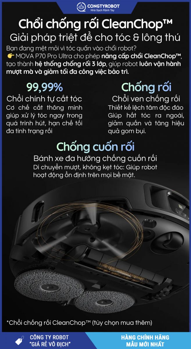 Mova P70 Pro Ultra Đen - Robot hút bụi lau nhà