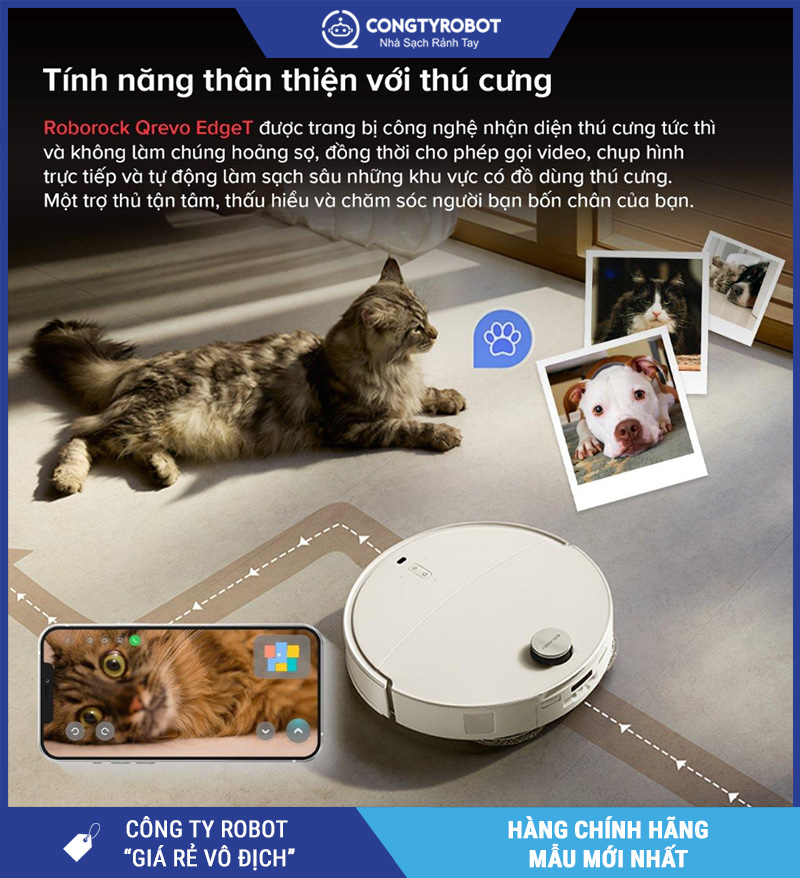 Roborock Q Revo EdgeT - Robot Hút Bụi Lau Nhà Bản Quốc Tế