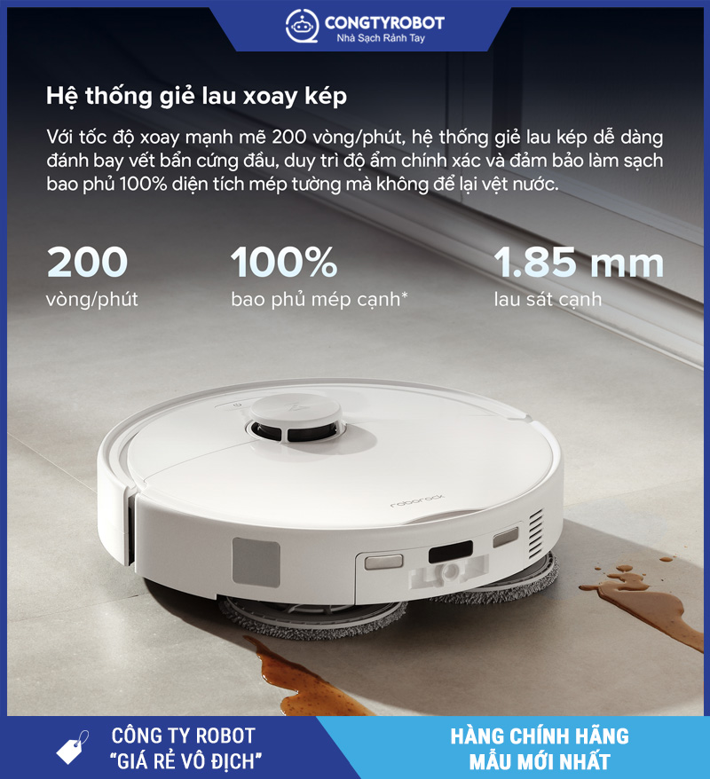 Roborock Qrevo 2 Pro Trắng - Robot Hút Bụi Lau Nhà Thông Minh