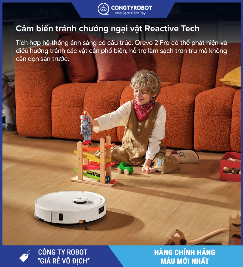 Roborock Qrevo 2 Pro Trắng - Robot Hút Bụi Lau Nhà Thông Minh
