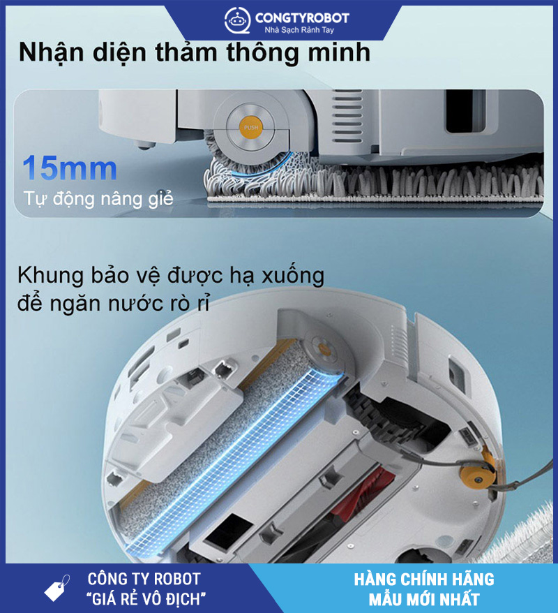 Roborock Q revo Curv2 Flow Trắng - Robot Hút Lau Nhà Bụi Thông Minh