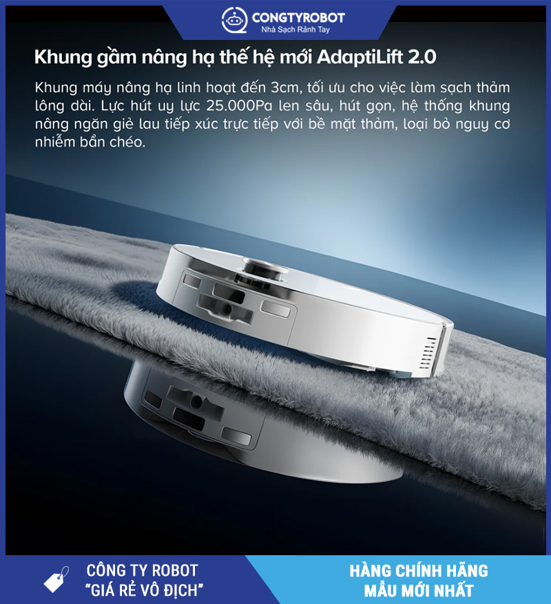 Roborock Q revo Curv2 Pro Trắng - Robot Hút Bụi Lau Nhà Thông Minh