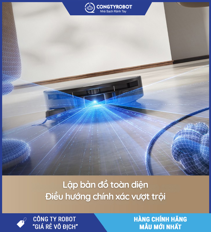 Mova S70 Roller Trắng/Đen - Robot hút bụi lau nhà