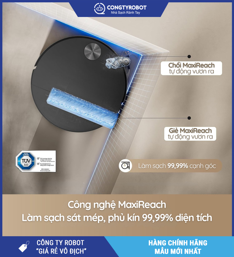 Mova S70 Roller Trắng/Đen - Robot hút bụi lau nhà