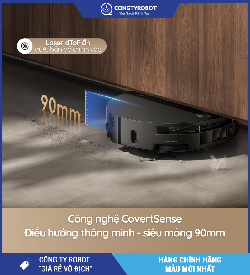 Mova S70 Roller Trắng/Đen - Robot hút bụi lau nhà