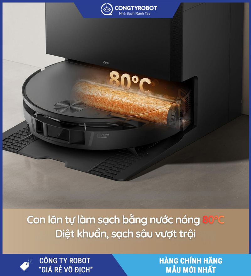 Mova S70 Roller Trắng/Đen - Robot hút bụi lau nhà