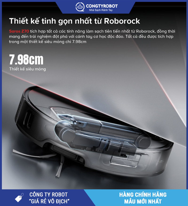 Roborock Saros Z70 Robot hút bụi lau nhà – Bản Quốc Tế
