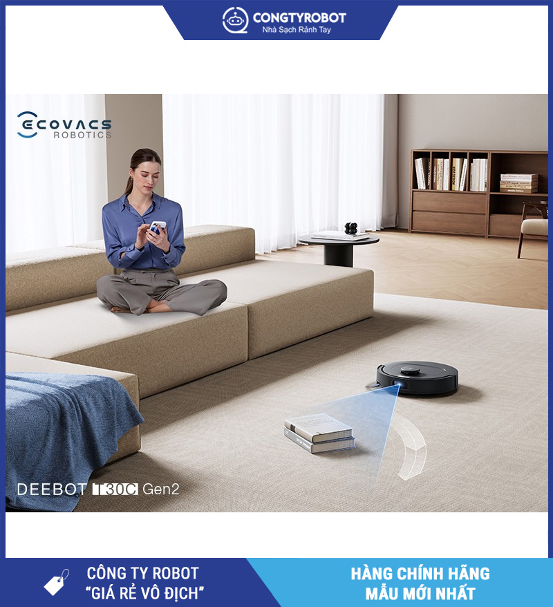 Ecovacs Deebot T30C Gen 2 Trắng/Đen - Robot hút bụi lau nhà