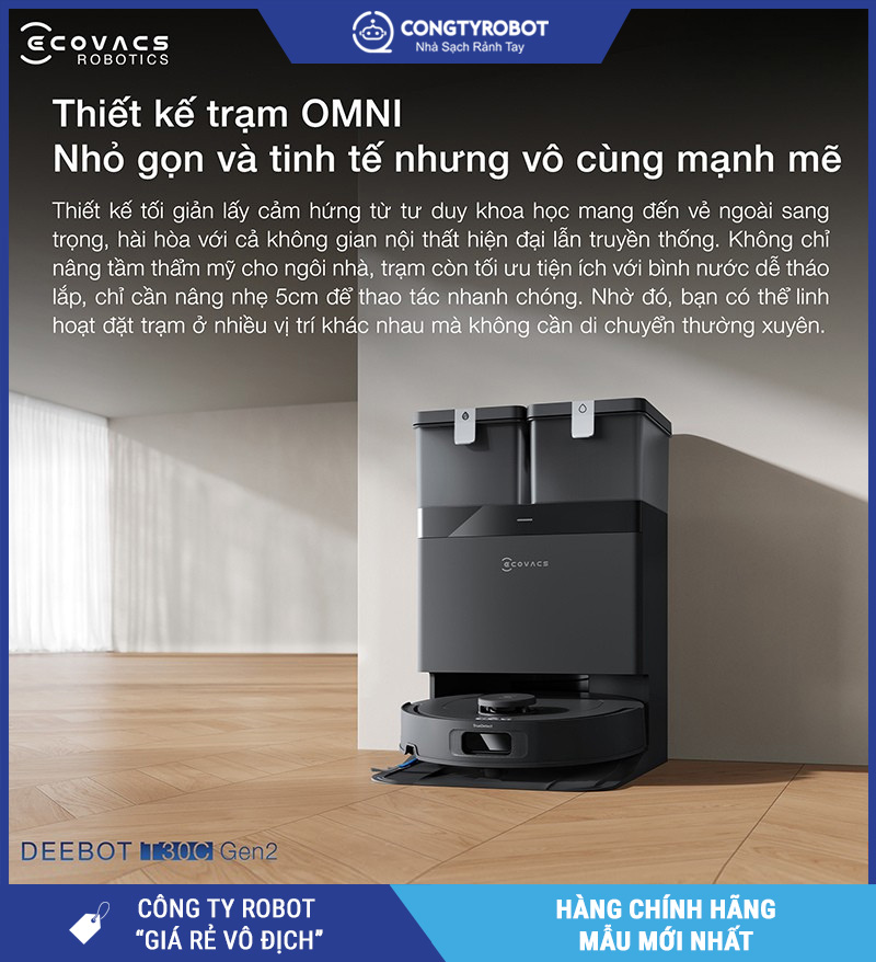 Ecovacs Deebot T30C Gen2 Trắng/Đen - Robot hút bụi lau nhà