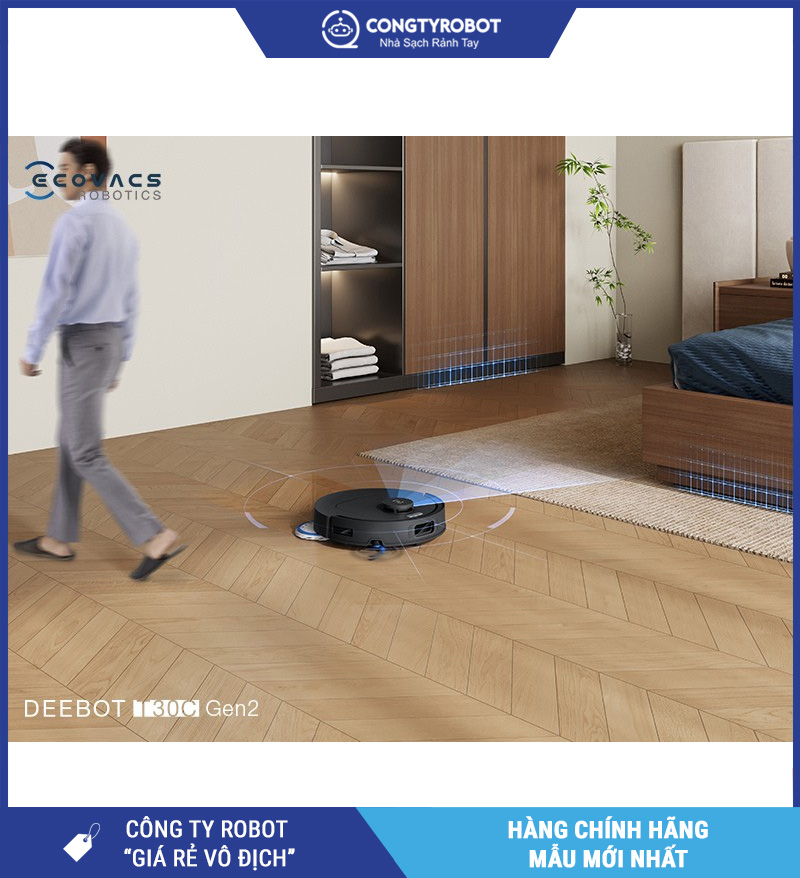 Ecovacs Deebot T30C Gen2 Trắng/Đen - Robot hút bụi lau nhà