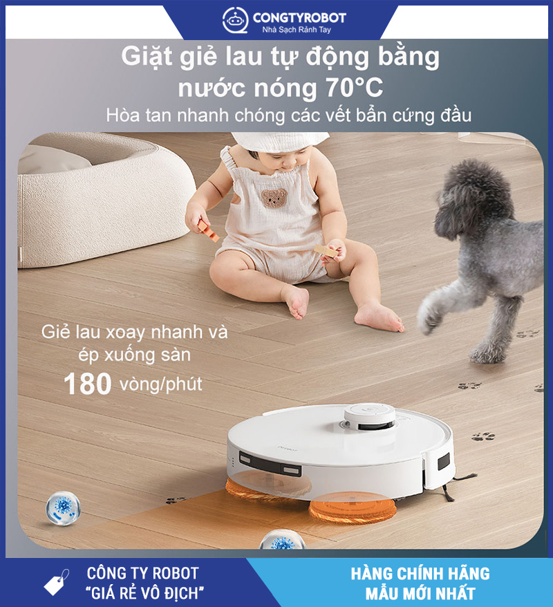 Ecovacs T30e Pro Omni Trắng - Robot Hút Bụi Lau Nhà Thông Minh