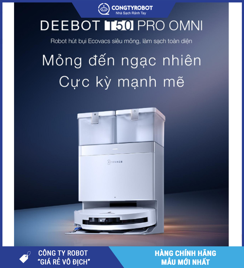 Robot hút bụi lau nhà Ecovacs Deebot T50 Pro Omni