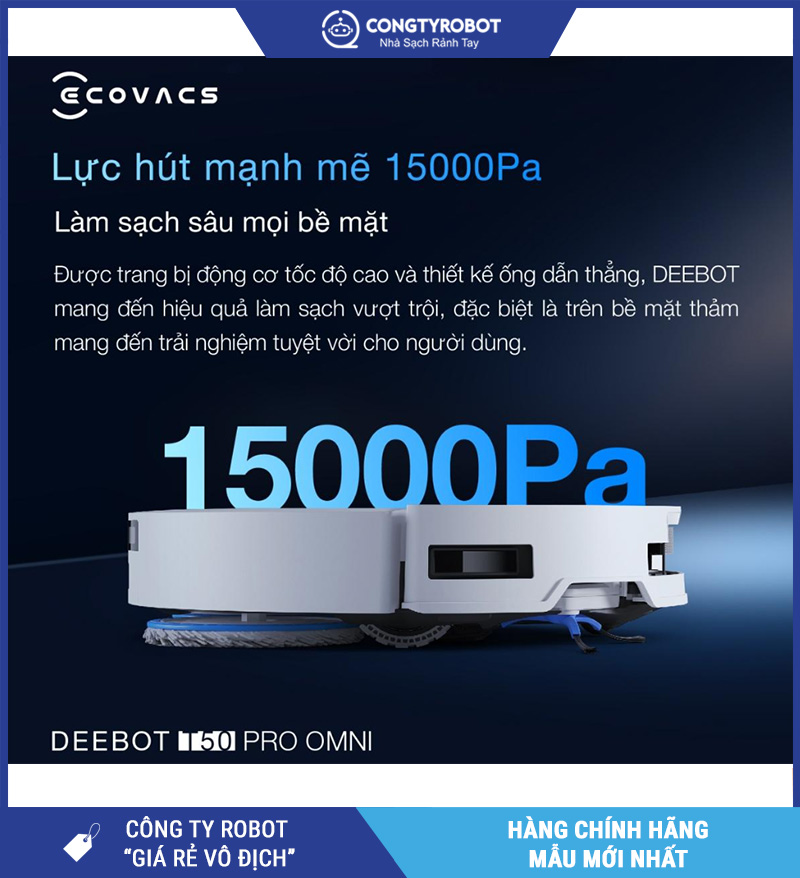 Robot hút bụi lau nhà Ecovacs Deebot T50 Pro Omni