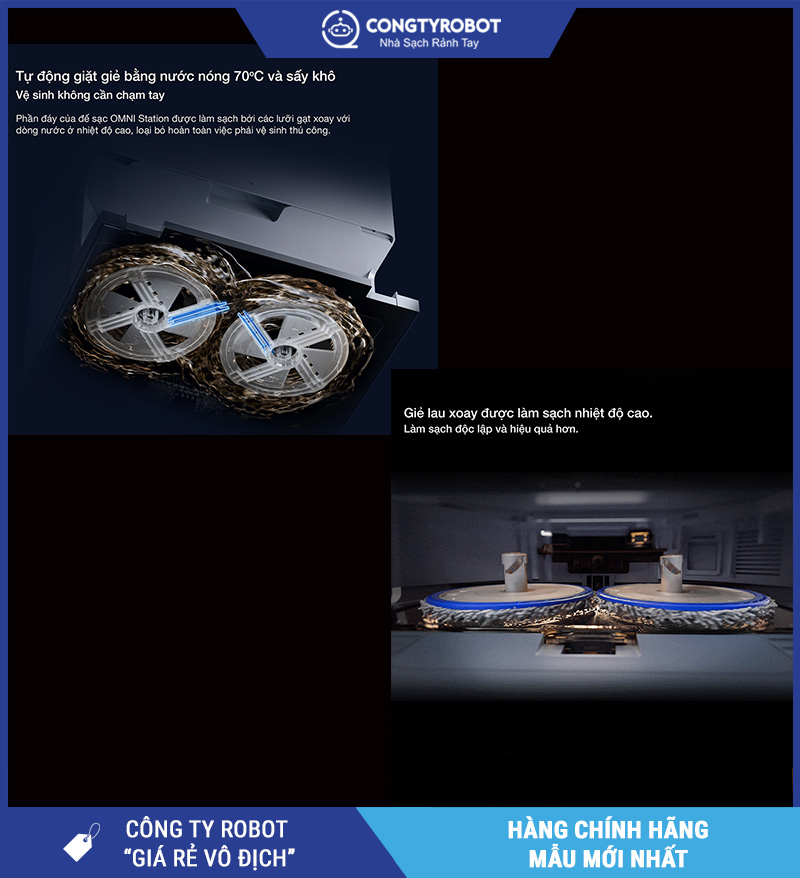 Robot hút bụi lau nhà Ecovacs Deebot T50 Pro Omni