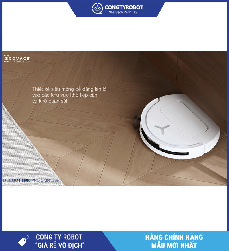 Robot hút bụi lau nhà Ecovacs Deebot T50 Pro Omni Gen 3 ( Đen/ Trắng) – Bản Quốc Tế