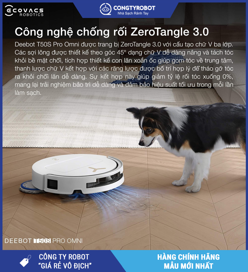 Ecovacs T50S Pro Omni Trắng/Đen - Robot hút bụi lau nhà