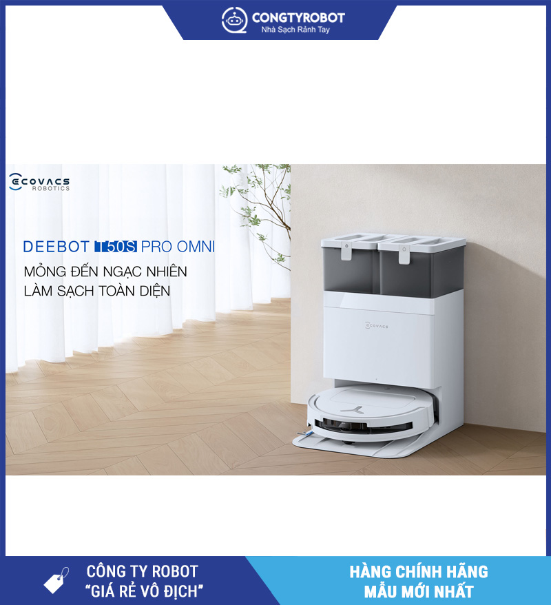 Ecovacs T50S Pro Omni Trắng/Đen - Robot hút bụi lau nhà
