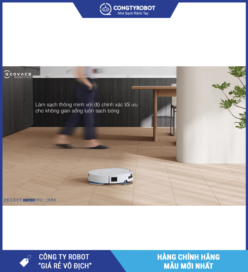 Ecovacs T50S Pro Omni Trắng/Đen - Robot hút bụi lau nhà