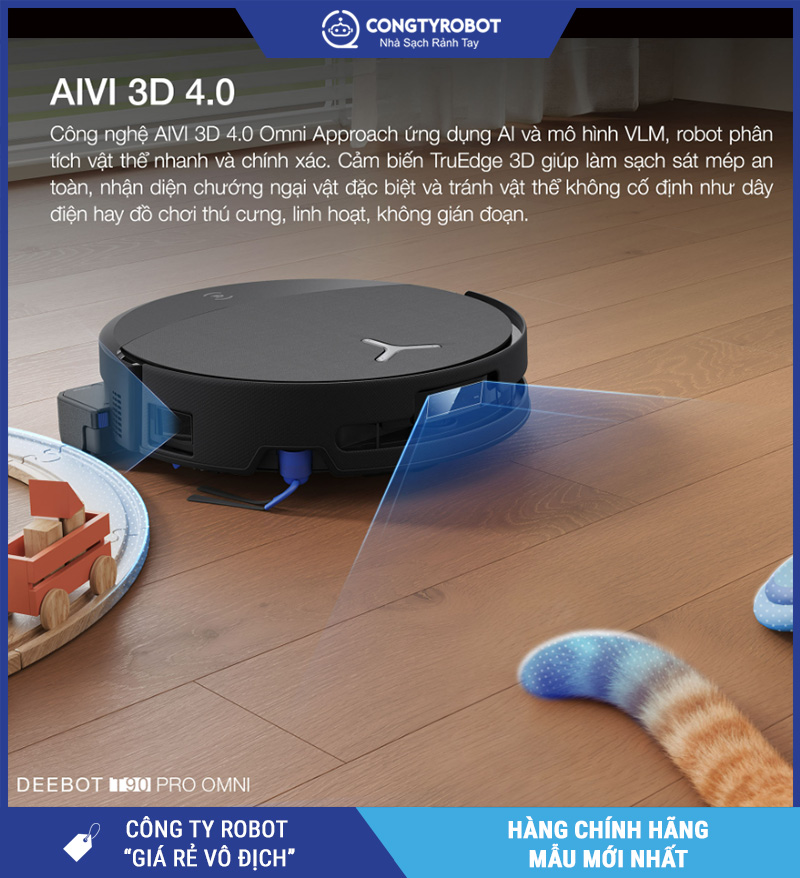 Ecovacs T90 Pro Omni - Robot Hút Bụi Lau Nhà Con Lăn 2026