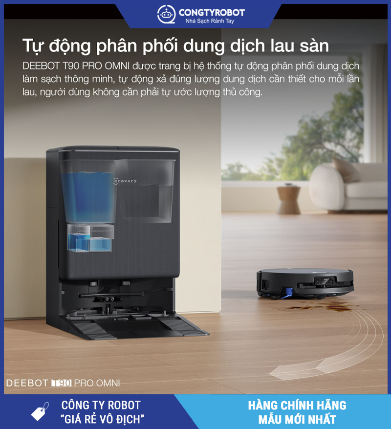 Ecovacs T90 Pro Omni - Robot Hút Bụi Lau Nhà Con Lăn 2026