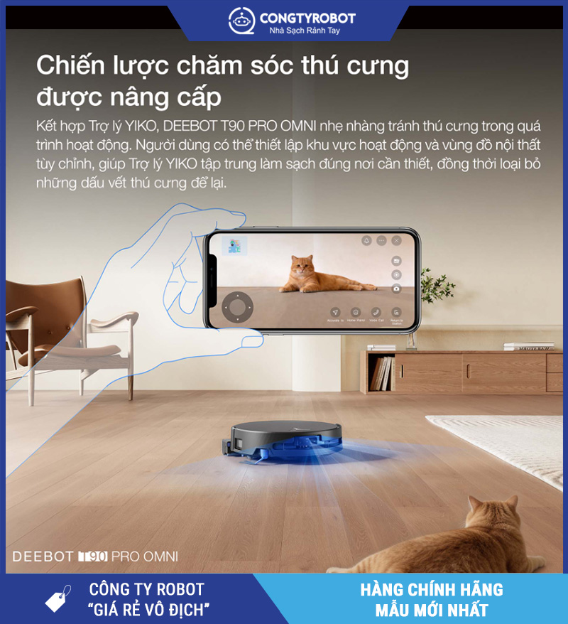 Ecovacs T90 Pro Omni - Robot Hút Bụi Lau Nhà Con Lăn 2026