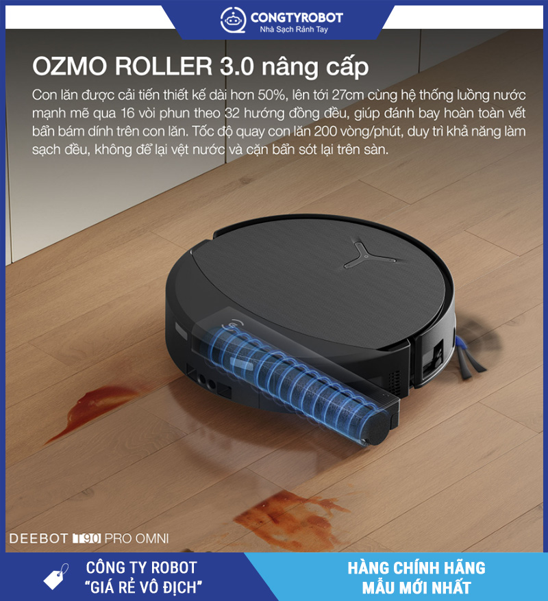 Ecovacs T90 Pro Omni - Robot Hút Bụi Lau Nhà Con Lăn 2026