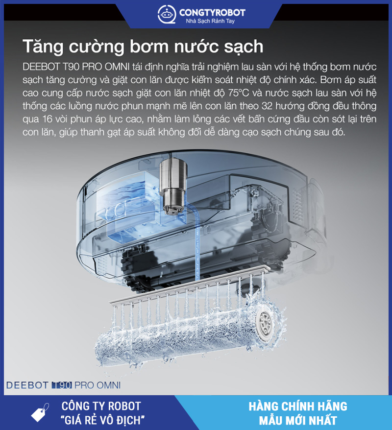 Ecovacs T90 Pro Omni - Robot Hút Bụi Lau Nhà Con Lăn 2026
